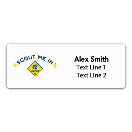 Cub Scout Pack Name Tag with Scout Me In - Scouting America Logo - Plastic