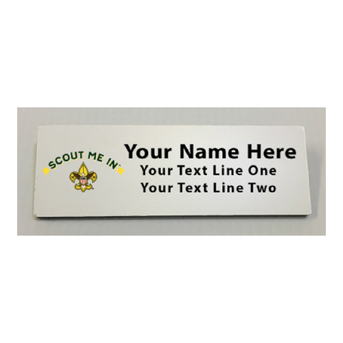 Scouts BSA Troop Name Tag with Scout Me In Logo