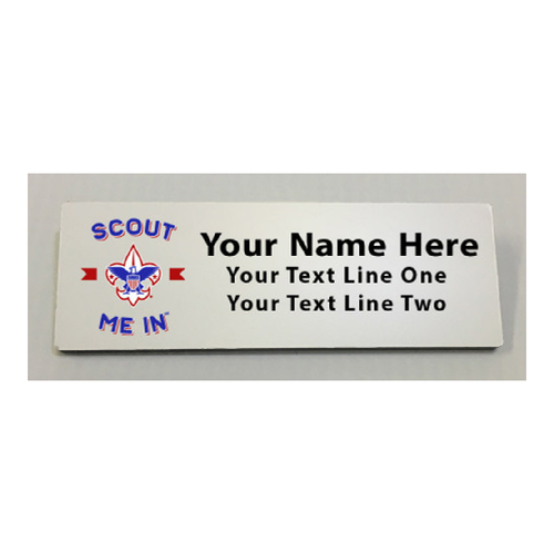 Scouts BSA Troop Name Tag with Scout Me In Logo