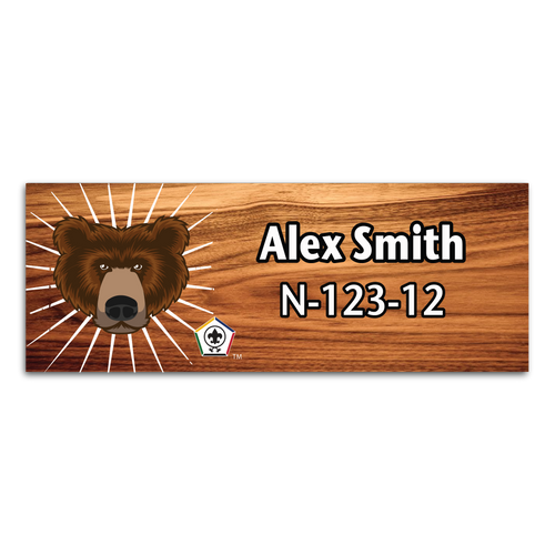 Wood Badge Name Tag with Wood Badge Bear Critter and Wood Badge Logo