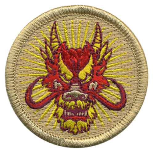 Red Dragon Scout Patrol Patch - embroidered 2 inch round