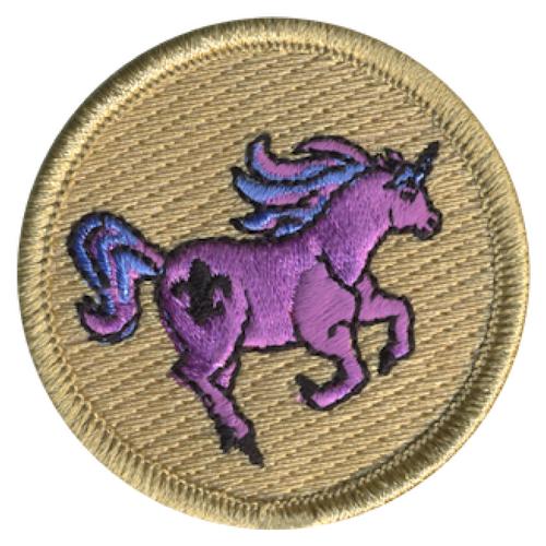 Pink Unicorn Scout Patrol Patch - embroidered 2 inch round