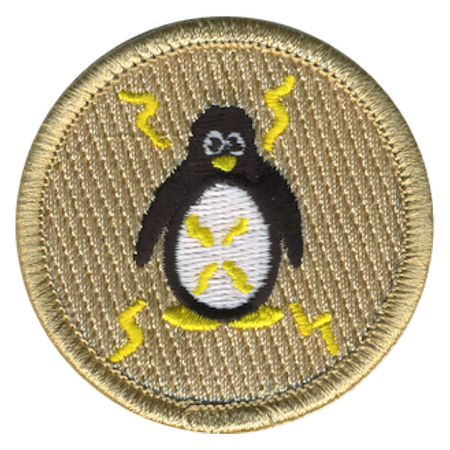 Lightning Penguin Scout Patrol Patch - embroidered 2 inch round