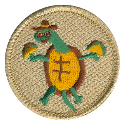 Taco Turtle Scout Patrol Patch - embroidered 2 inch round