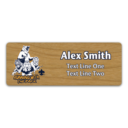 Cub Scout Pack Name Tag with Cub Scout Ranks - Cherry Wood