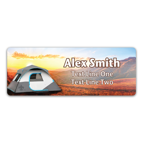 Troop Camping Tent Name Tag with Scouting America fleur-de-lis