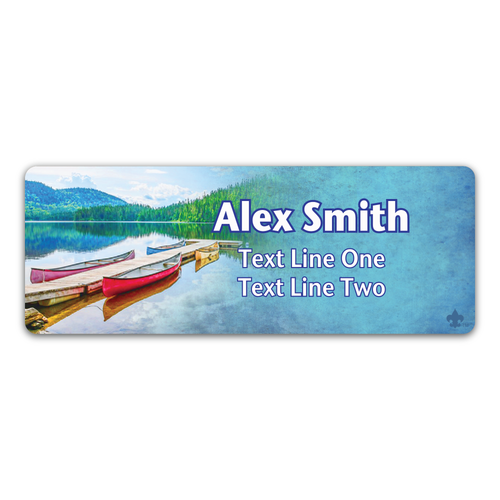 Troop Canoes Name Tag with Scouting America fleur-de-lis