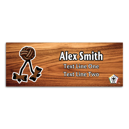 Wood Badge Beads Name tag with Wood Badge Logo