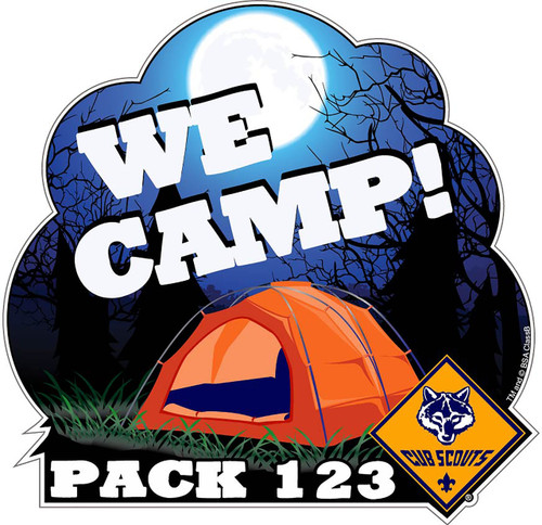 Cub Scout Pack - We Camp Sticker - 8 pack