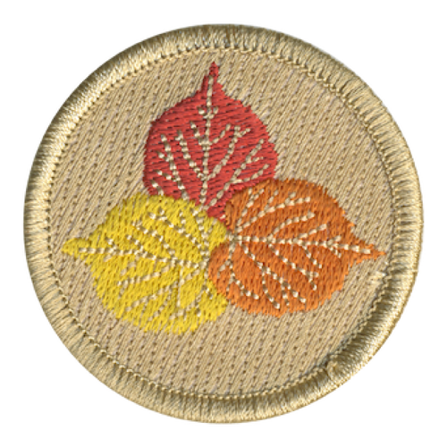 Evergreen Aspen Leaves Scout Patrol Patch - embroidered 2 inch round