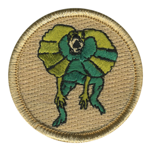 Frilled Lizard Scout Patrol Patch - embroidered 2 inch round