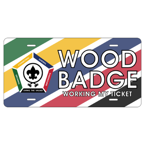 Scouting America Wood Badge License Plate with Wood Badge Course Number