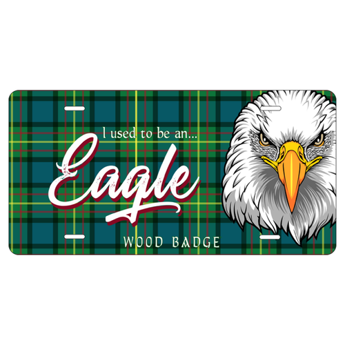 Wood Badge License Plate with Wood Badge Eagle and Wood Badge Course Number