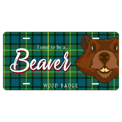 Wood Badge License Plate With Wood Badge Beaver Critter and Wood Badge Course Number