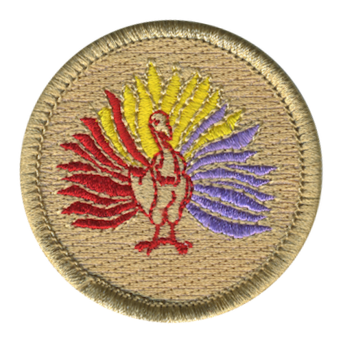 Rainbow Turkey Scout Patrol Patch - embroidered 2 inch round
