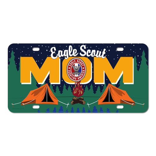 Scouting America Eagle Scout Mom License Plate with Eagle Scout Logo