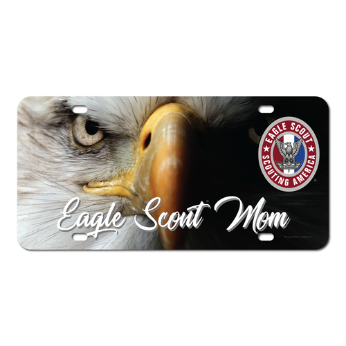 Scouts BSA Eagle Scout Mom License Plate with Eagle Scout Logo