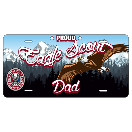 Eagle Scout Dad License Plate with Eagle Scout Logo