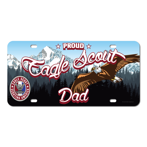 Eagle Scout Dad License Plate with Eagle Scout Dad Eagle Soar design