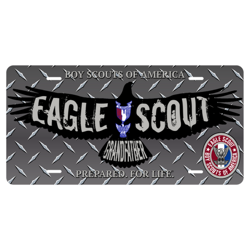 Scouts BSA Eagle Scout Grandfather License Plate with Eagle Scout Logo