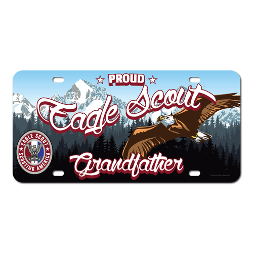 Scouts BSA Eagle Scout Grandfather License Plate with Eagle Scout Logo