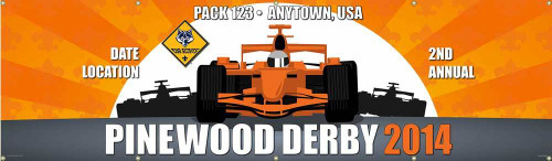 BSA Pinewood Derby Banner with Cub Scout Logo