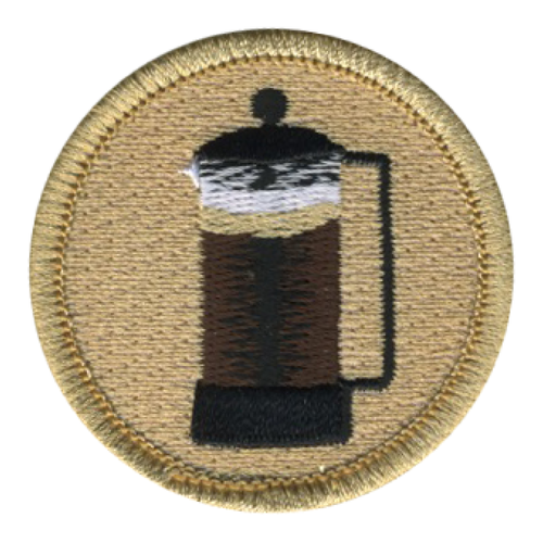 French Press Scout Patrol Patch - embroidered 2 inch round