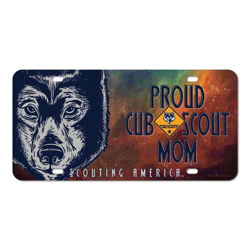 Cub Scout Pack Mom License Plate with Proud Cub Scout and Scouting America