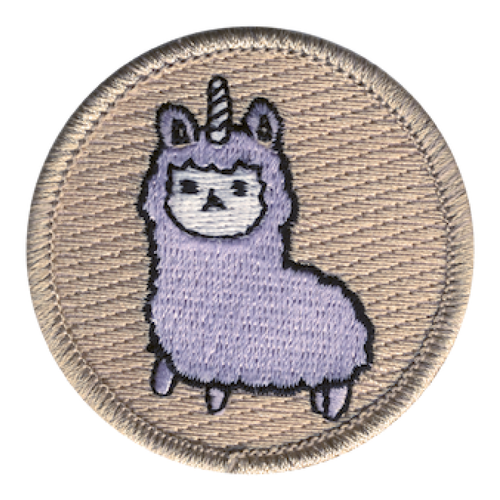 Fuzzy Llamacorn Scout Patrol Patch - embroidered 2 inch round