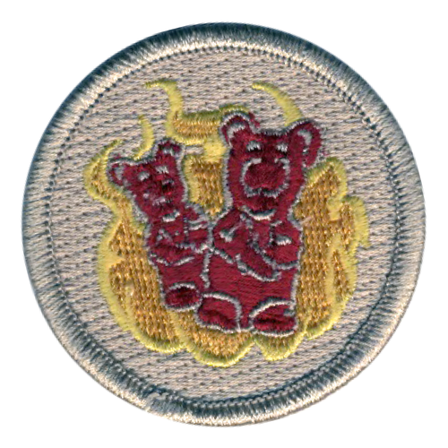 Flaming Gummy Bears Scout Patrol Patch - embroidered 2 inch round