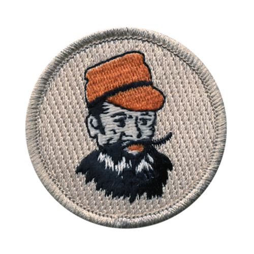 Man with Red Hat Scout Patrol Patch - embroidered 2 inch round