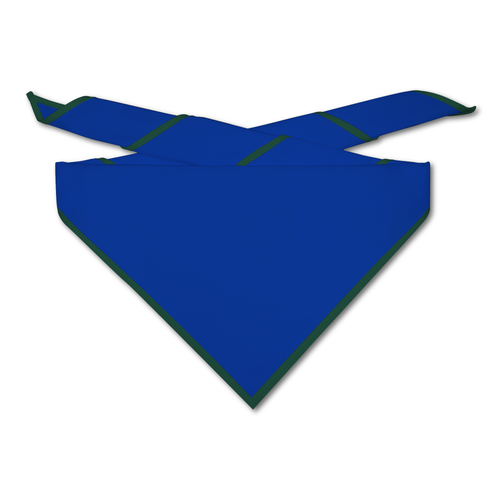 Blank Royal Blue Neckerchief with Forest Green Piped  Edge - Troop Size (B848 BT 67/27)