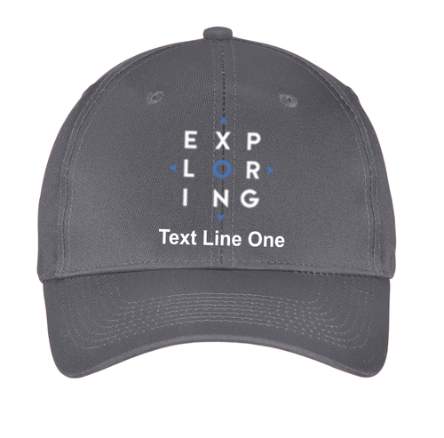 Six-Panel Twill Hat with Exploring Logo