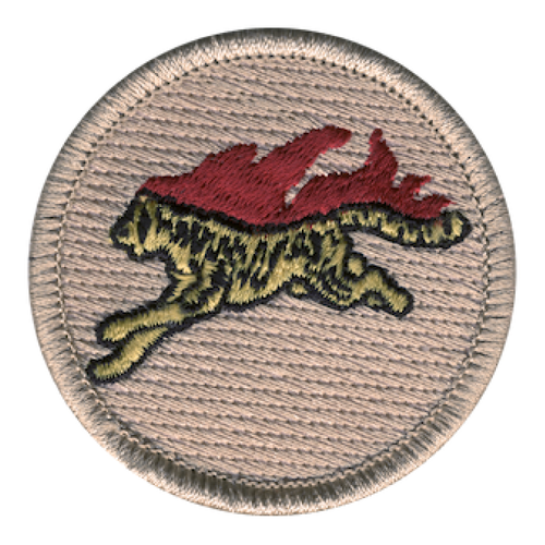 Thrashing Tiger Scout Patrol Patch - embroidered 2 inch round