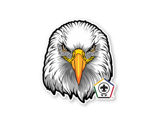 Wood Badge Sticker of Wood Badge Eagle with Wood Badge Logo