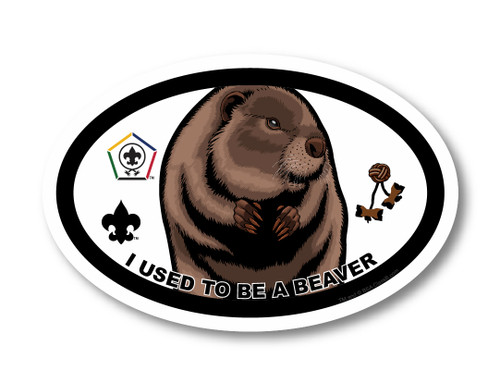 Wood Badge Magnet with Wood Badge Beaver and Wood Badge Logo 