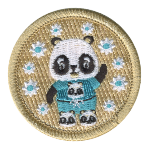 Panda Pajama Scout Patrol Patch - embroidered 2 inch round