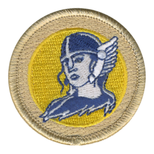 Valkyrie Head Scout Patrol Patch - embroidered 2 inch round