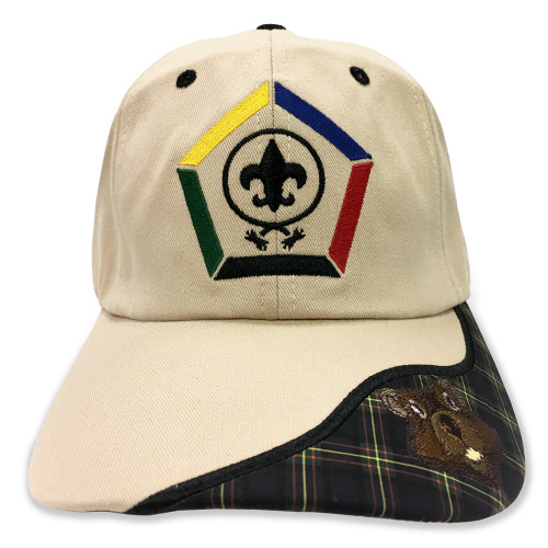 New Wood Badge Beaver Critter Head Hat with Wood Badge Logo- Front View