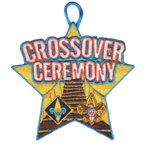 Cub Scout Crossover Ceremony Patch with Webelos Rank and Scouting America Logo