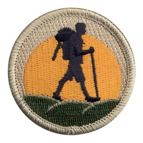 Sunset Hiker Scout Patrol Patch - embroidered 2 inch round