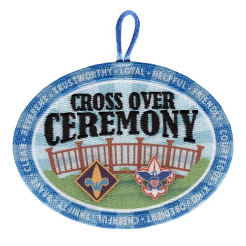 Cub Scout Crossover Ceremony Patch with Webelos Rank and Scouting America Logo