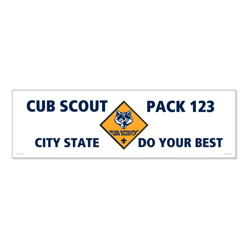 Cub Scout Pack Vinyl Banner - Cub Scout logo (28" Tall x 96" wide Banner)