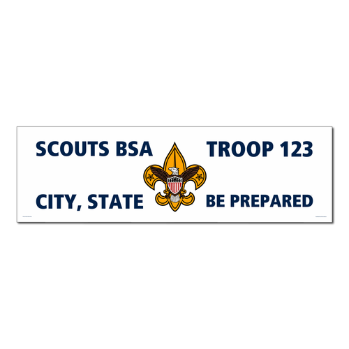 Troop Banner with Vintage Scouting logo (28" Tall x 96" wide Banner)