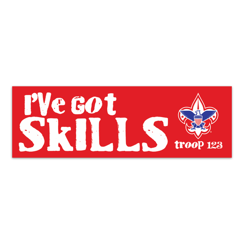 Scout Troop Bumper Sticker with Scouting America Logo