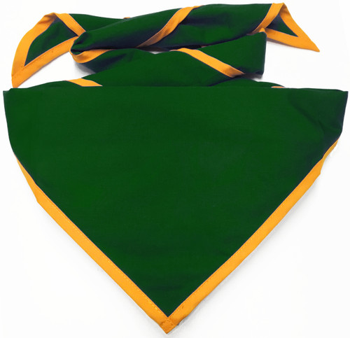 Blank Forest Green Neckerchief With Gold Piped Edge - Pack Size B848 M 89/42