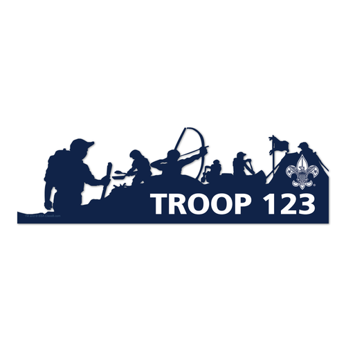 Scout Troop Bumper Sticker with Scouting America Emblem