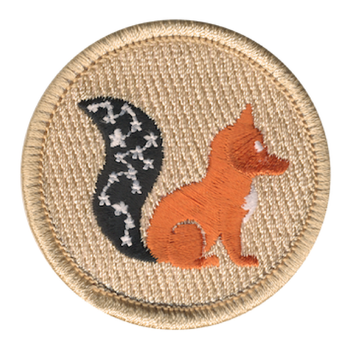 Night Tailed Fox Scout Patrol Patch - embroidered 2 inch round