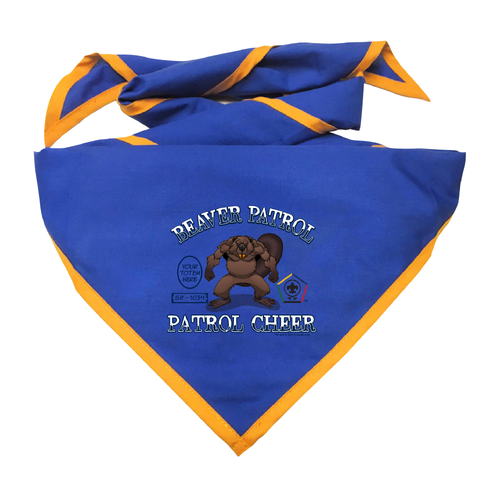 Wood Badge Neckerchief with Wood Badge Beaver and Wood Badge Logo