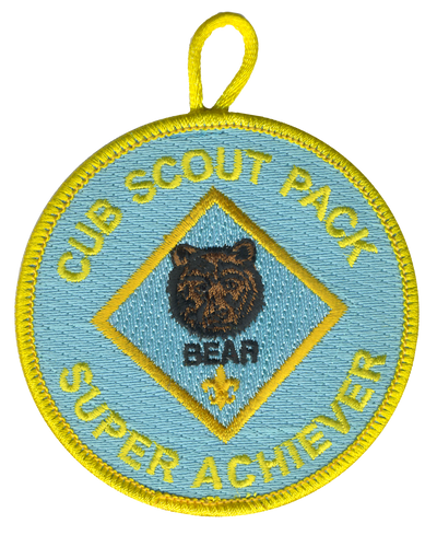 Cub Scout Pack Super achiever Patch with Bear Rank Scouting America